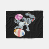 Dabbing Easter Bunny Premium Tri-blend Fleecedecke (Vorderseite (Horizontal))