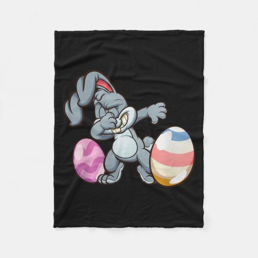 Dabbing Easter Bunny Premium Tri-blend Fleecedecke (Vorderseite)