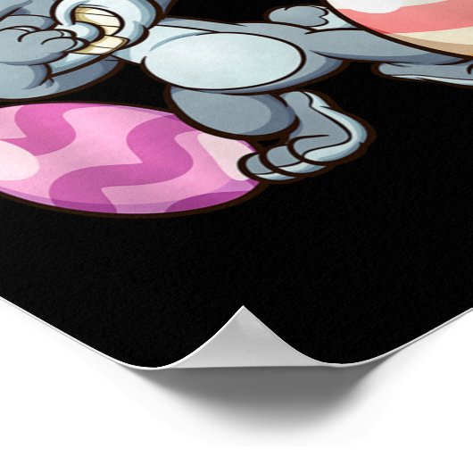 Dabbing Easter Bunny Premium Tri-blend Poster (Ecke)