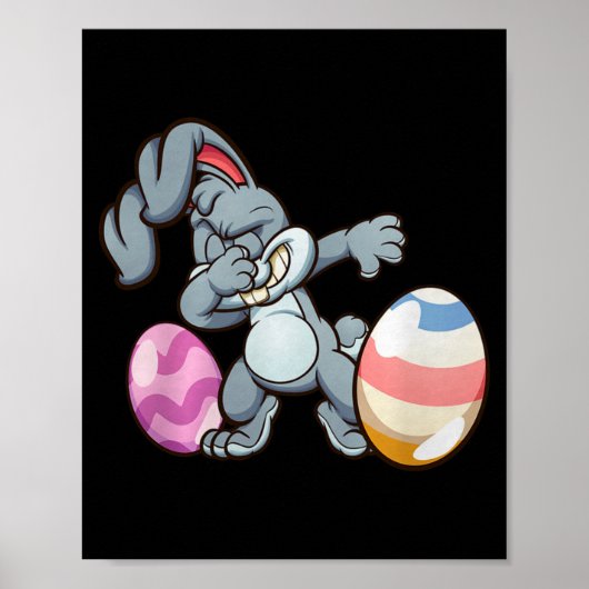 Dabbing Easter Bunny Premium Tri-blend Poster (Vorne)