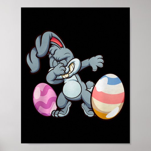 Dabbing Easter Bunny Premium Tri-blend  Poster (Vorne)