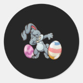 Dabbing Easter Bunny Premium Tri-blend Runder Aufkleber (Vorderseite)