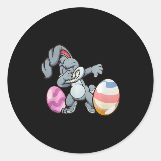 Dabbing Easter Bunny Premium Tri-blend Runder Aufkleber (Vorderseite)
