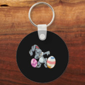 Dabbing Easter Bunny Premium Tri-blend Schlüsselanhänger (Vorderseite)