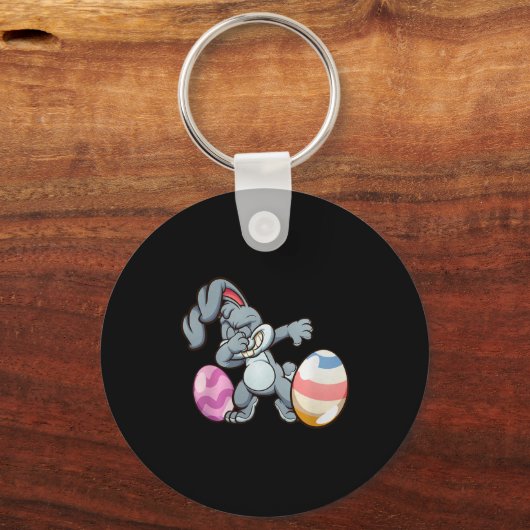 Dabbing Easter Bunny Premium Tri-blend  Schlüsselanhänger (Vorderseite)