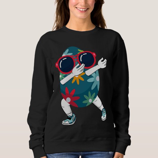 Dabbing Easter Egg Sunglasses Easter Sunday Day  K Sweatshirt (Vorderseite)