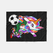 Dabbing Einhorn Algerien Fußballfans Jersey Fleecedecke (Vorderseite (Horizontal))