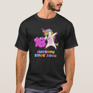 Dabbing Einhorn Awesome Seit 2000 18. Geburtstag G T-Shirt