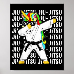 Dabbing Einhorn Brazilian Jiu Jitsu Mädchen BJJ MM Poster