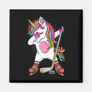 Dabbing Einhorn Eishockey Kinder Jungen Mädchen Lu Magnet