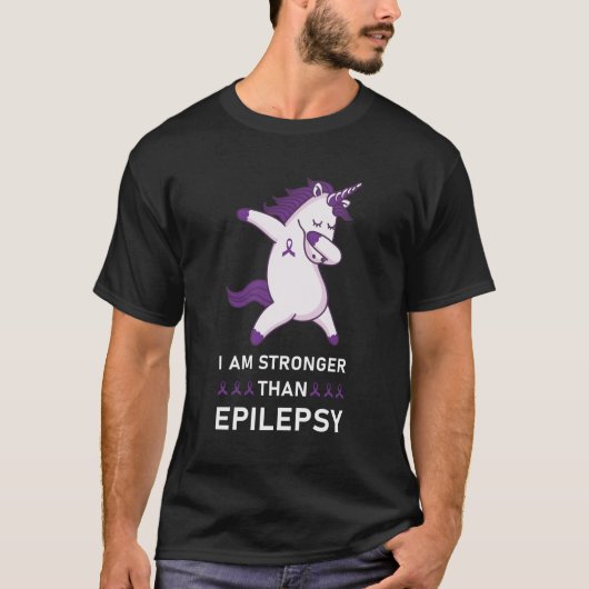 Dabbing Einhorn Epilepsie Bewusstseinsband T-Shirt (Vorderseite)