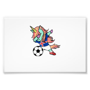 Dabbing Einhorn Fußball Island Trikot Isländisch F Fotodruck