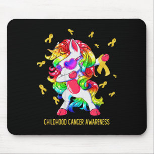 Dabbing Einhorn Goldene Schleife Bewusstsein für K Mousepad