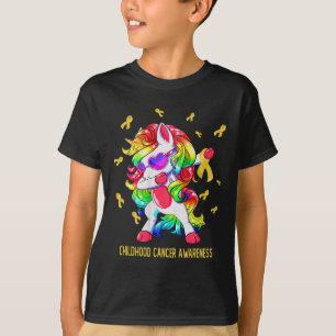 Dabbing Einhorn Goldene Schleife Bewusstsein für K T-Shirt
