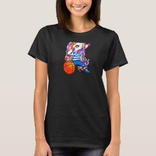Dabbing Einhorn Griechenland Basketball Fans Jerse T-Shirt