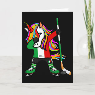 Dabbing Einhorn Italien Eishockeyfans Jersey Winte Karte