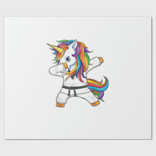 Dabbing Einhorn Karate Taekwondo Kinder Mädchen Ma Geschenkpapier