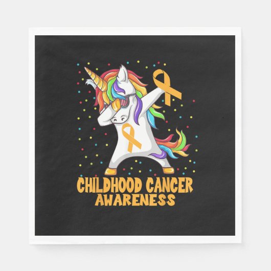 Dabbing Einhorn Kinderkrebsbewusstsein Krieger Serviette (Vorderseite)
