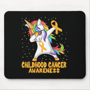 Dabbing Einhorn Kindheitskrebs-Bewusstseins-Kämpfe Mousepad