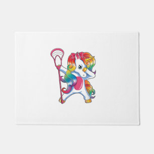 Dabbing Einhorn Lacrosse Lustiges Lax Spieler T-Sh Fußmatte