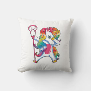 Dabbing Einhorn Lacrosse Lustiges Lax Spieler T-Sh Kissen