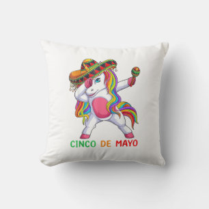 Dabbing Einhorn Lass uns Fiesta Cinco de Mayo Kind Kissen