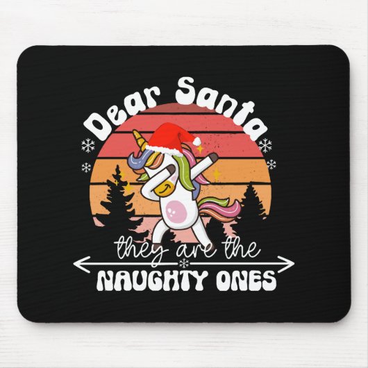 Dabbing Einhorn Lustiges Weihnachten Mousepad (Vorne)