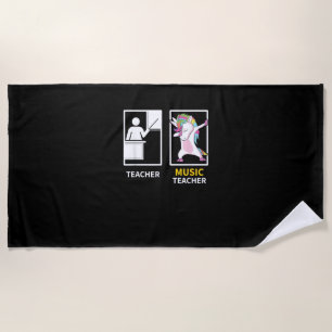 Dabbing Einhorn Musiklehrer Geschenk T-Shirt Strandtuch