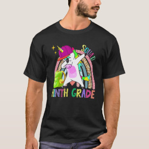Dabbing Einhorn Neunte Klasse 9. Klasse Regenbogen T-Shirt
