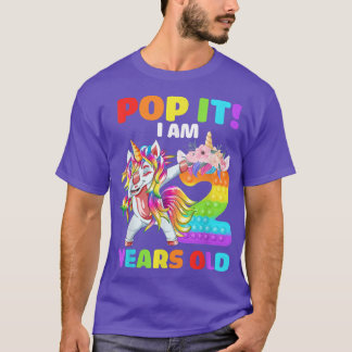 Dabbing Einhorn Pop Ich bin 2 Jahre alt Kinder 2th T-Shirt