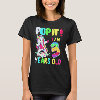Dabbing Einhorn Pop It Ich Bin 3 Jahre Alt Fidget  T-Shirt