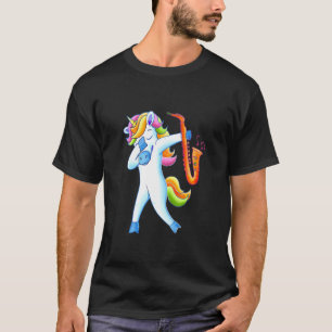 Dabbing-Einhorn-Saxophonspieler Saxophonist T-Shirt