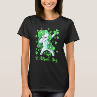 Dabbing Einhorn Shamrocks Es ist St. Patricks Tag T-Shirt