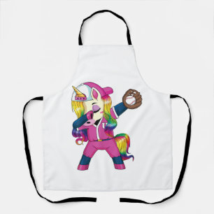 Dabbing Einhorn Softball Regenbogen Baseball Mädch Schürze