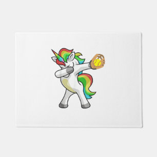 Dabbing Einhorn Softball Spieler Lustiger Dab Tanz Fußmatte