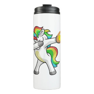 Dabbing Einhorn Softball-Spielerin Lustiger Dab-Ta Thermosbecher
