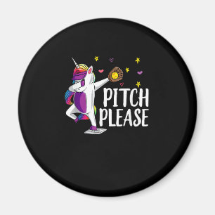 Dabbing Einhorn Softball T-Shirt Dab Soft Ball Aus Magnet
