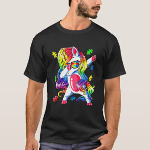 Dabbing Einhorn Süßes Puzzleteil Autismus-Bewussts T-Shirt