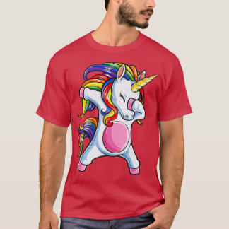 Dabbing Einhorn T Girls Kinder Rainbow Unicor T-Shirt