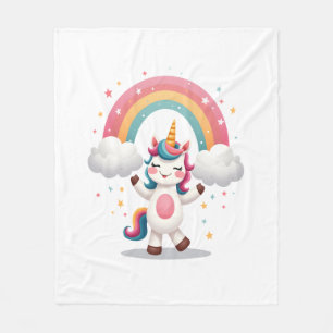 Dabbing Einhorn T-Shirt - Lustiger Dab Tanz Regenb Fleecedecke