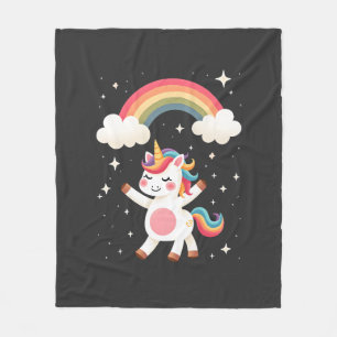Dabbing Einhorn T-Shirt - Lustiges Dab Tanz Regenb Fleecedecke