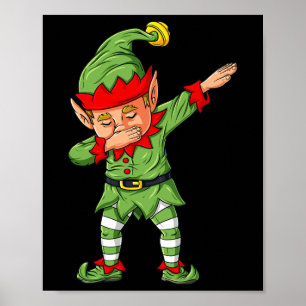 Dabbing Elf Familie Matching Weihnachtsjunge Mädch Poster