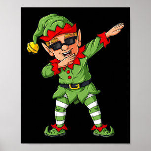 Dabbing Elf Familie passende Weihnachten Jungen Mä Poster