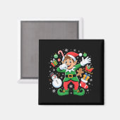 Dabbing Elf Friends Xmas Boys Girls Dabbing Christ Magnet (Vorderseite/Rückseite)