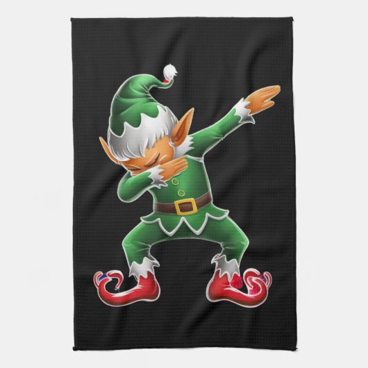 Dabbing Elf Kostüme Weihnachtsfeier Weihnachtsfeie Geschirrtuch (Vertikal)