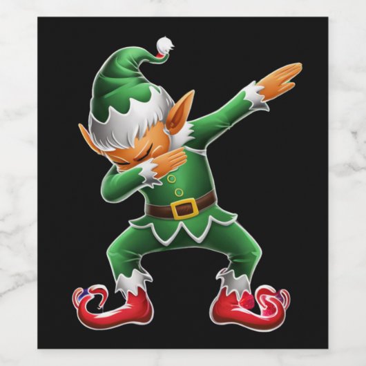 Dabbing Elf Kostüme Weihnachtsfeier Weihnachtsfeie Weinetikett (Einzelnes Label)