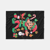 Dabbing Elf Santa Sleigh Snowman Funny Dabbing Chr Fleecedecke (Vorderseite (Horizontal))