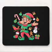 Dabbing Elf Santa Sleigh Snowman Funny Dabbing Chr Mousepad (Vorne)