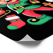 Dabbing Elf Santa Sleigh Snowman Funny Dabbing Chr Poster (Ecke)