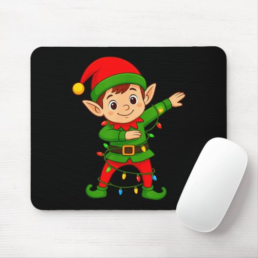 Dabbing Elf Shirt Costume Christmas Squad Men Boy Mousepad (Mit Mouse)